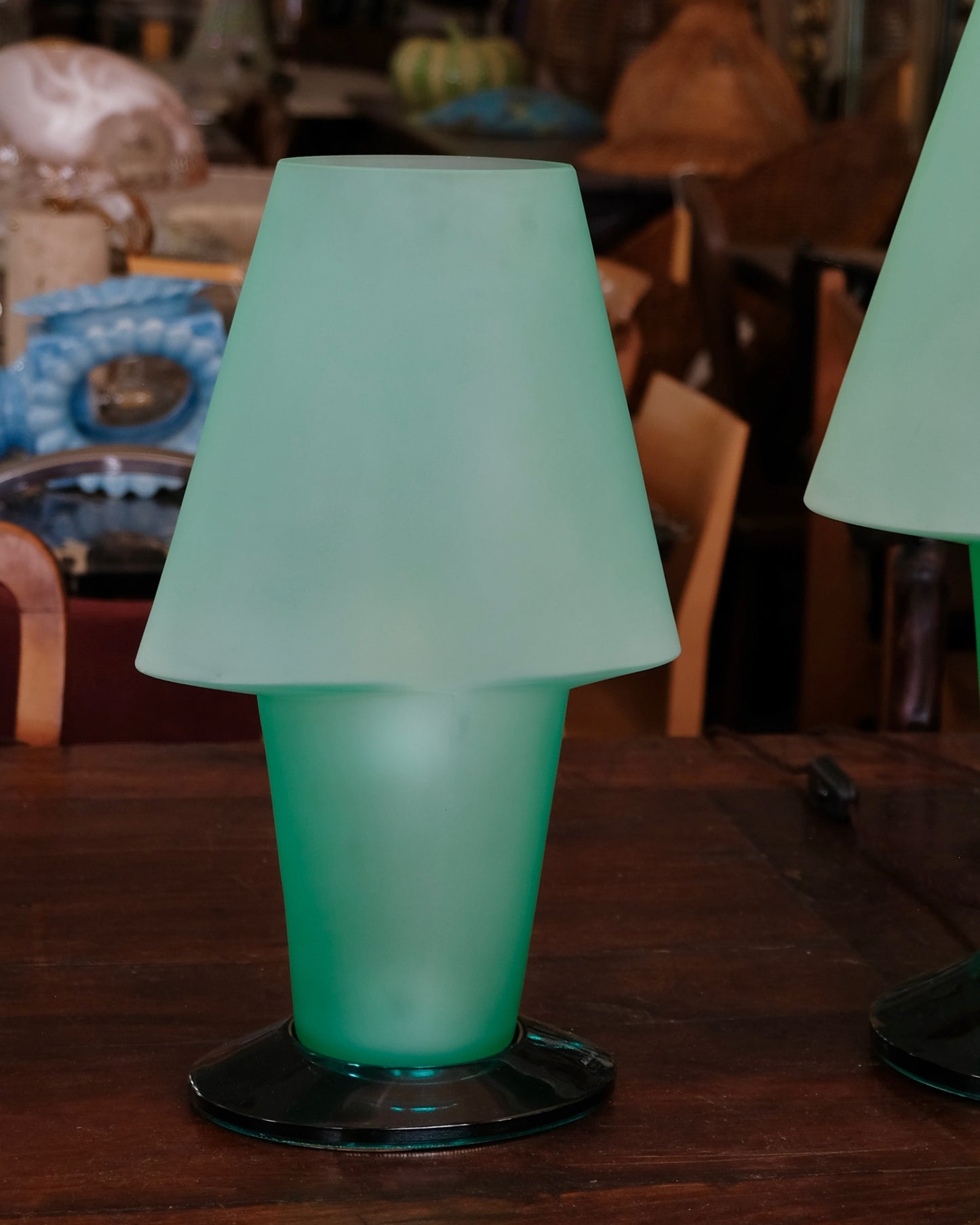 SMALL GREEN MURANO GLASS TABLE LAMP