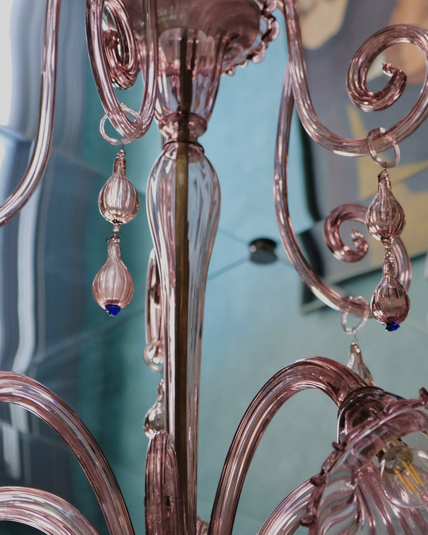 PINK MURANO GLASS VENETIAN CHANDELIER