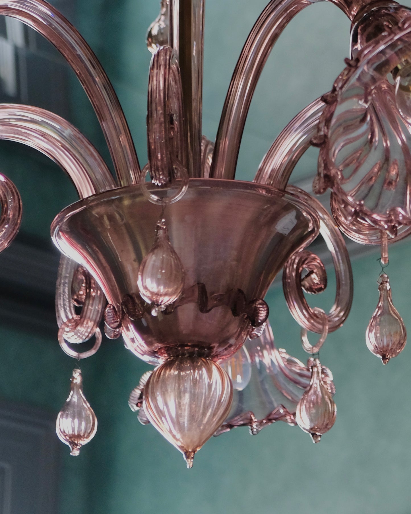 PINK MURANO GLASS VENETIAN CHANDELIER