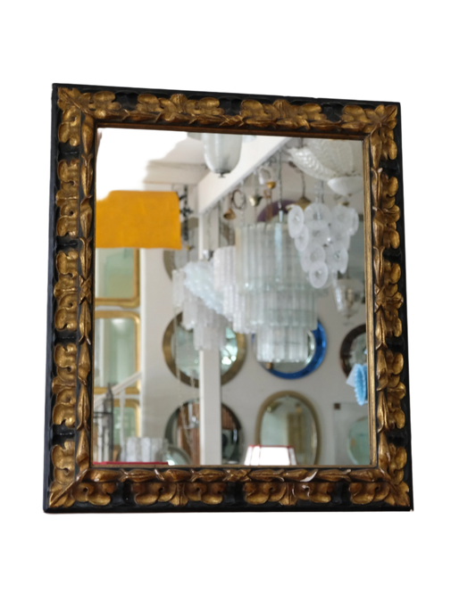 BLACK AND GOLD FRAMED MIRROR