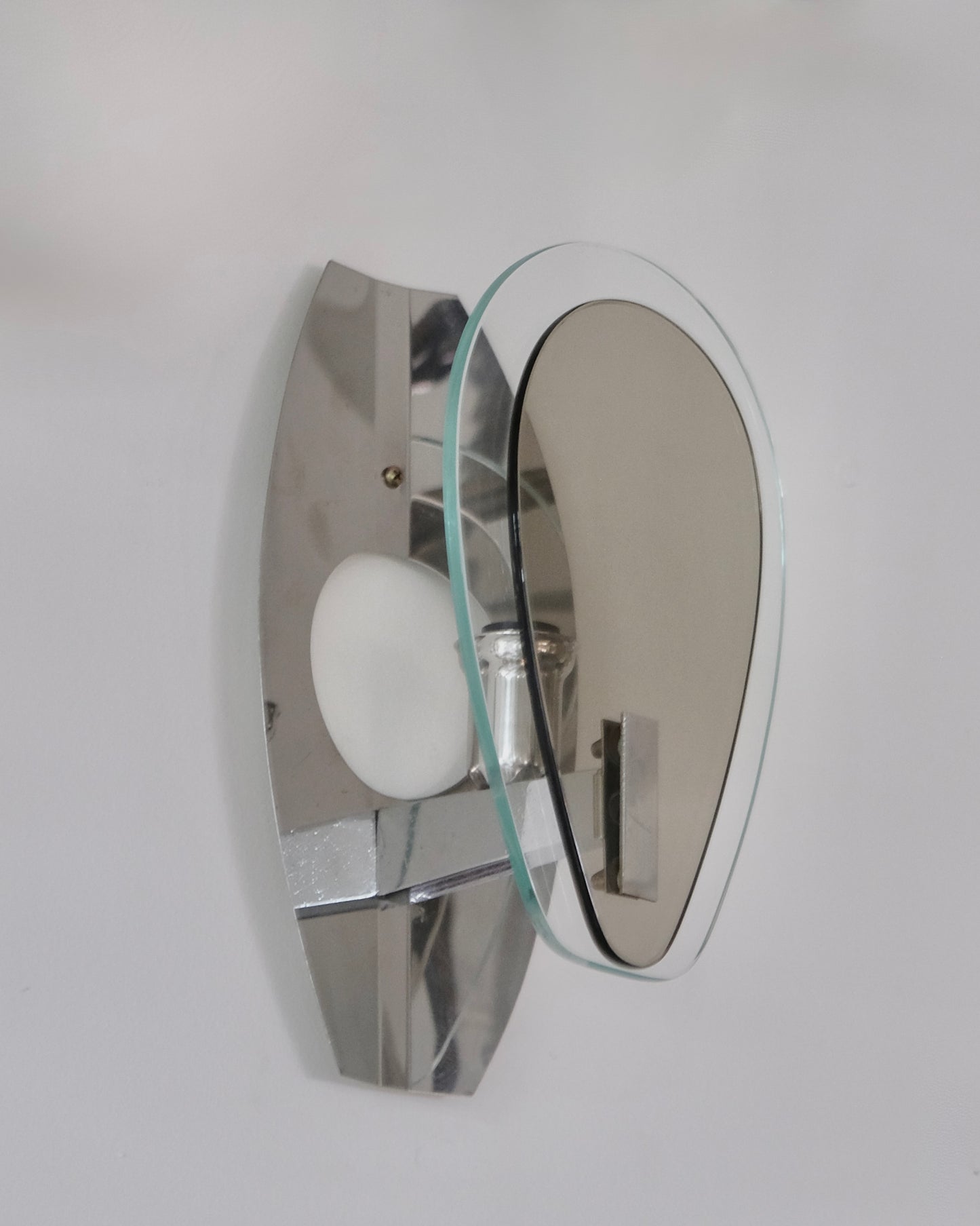 CLEAR AND SMOKED GLASS WALL SCONCES