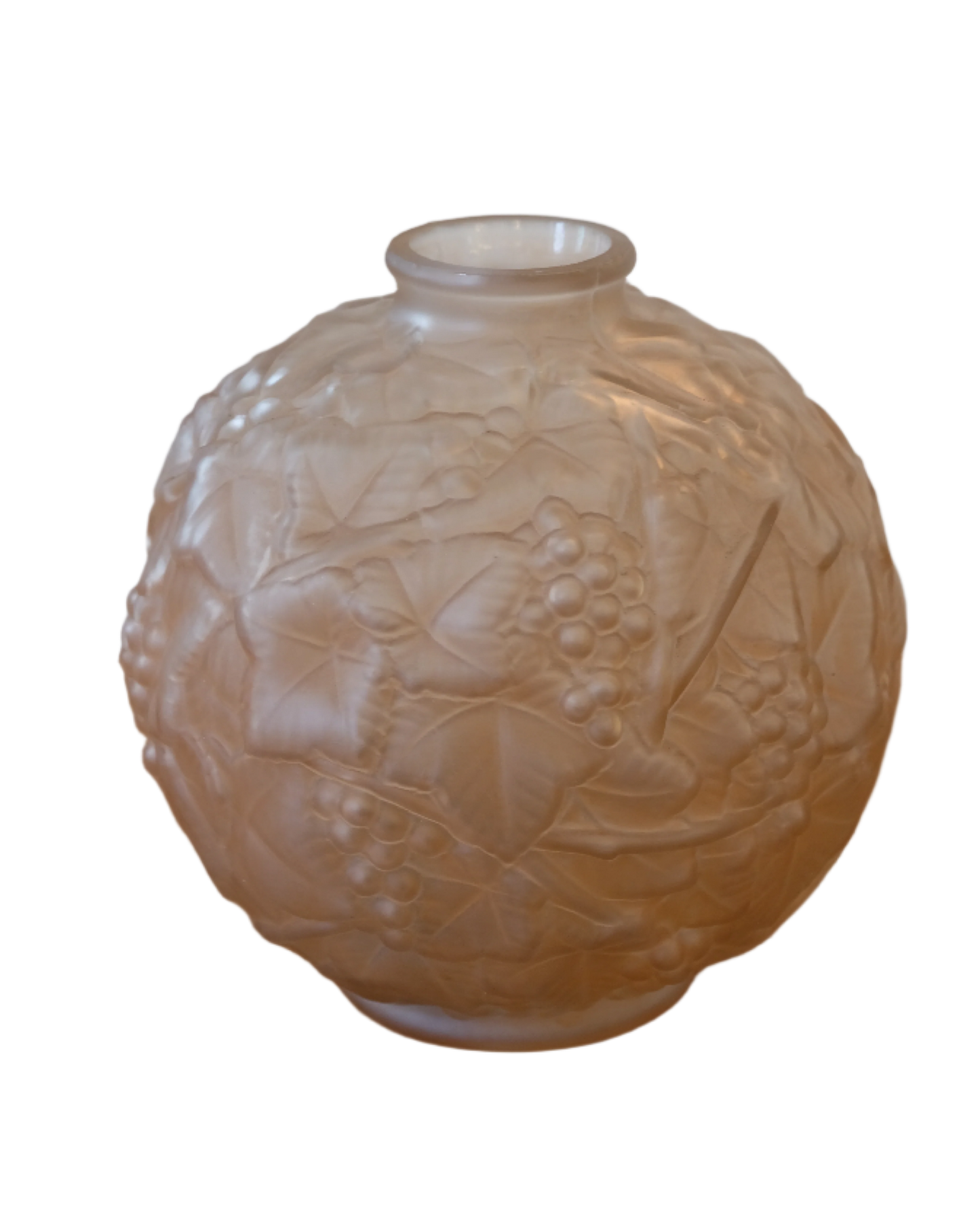 SIGNED BLUSH FROSTED GLASS VASES
