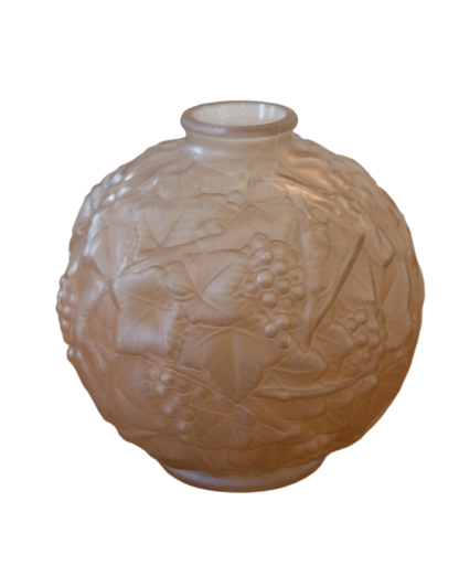SIGNED BLUSH FROSTED GLASS VASES