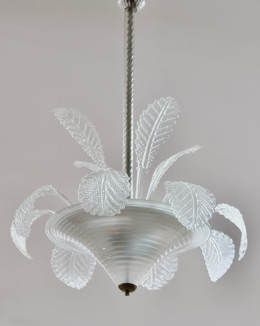 MURANO GLASS CURLED LEAF PENDANT