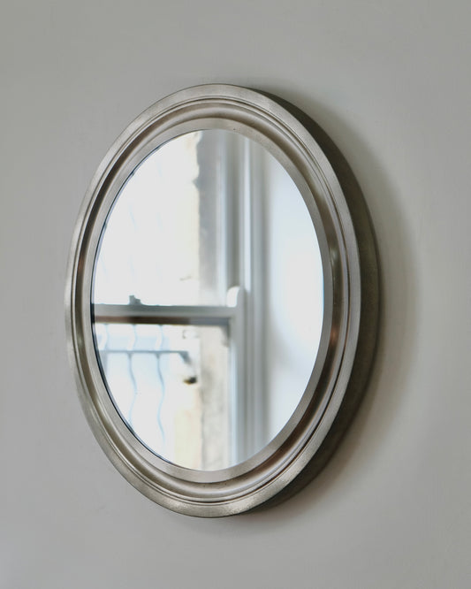 MID-CENTURY ITALIAN ROUND ALUMINIUM MIRROR