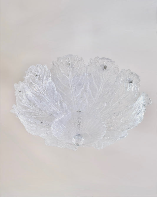 MURANO GLASS TEXTURED LEAF FLUSH MOUNT
