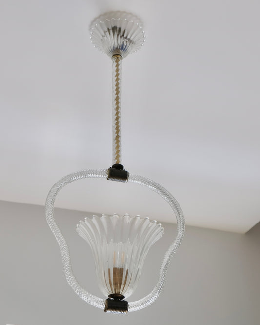 MURANO GLASS CURVED LINED PENDANT