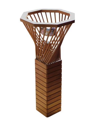 SCULPTURAL WOODEN FLOOR LAMP
