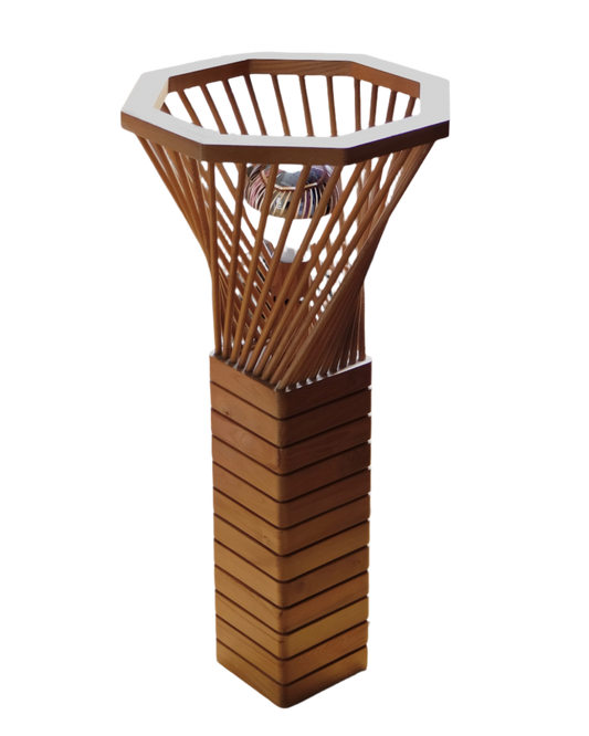 SCULPTURAL WOODEN FLOOR LAMP