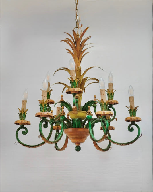 TOLE LEAF CHANDELIER
