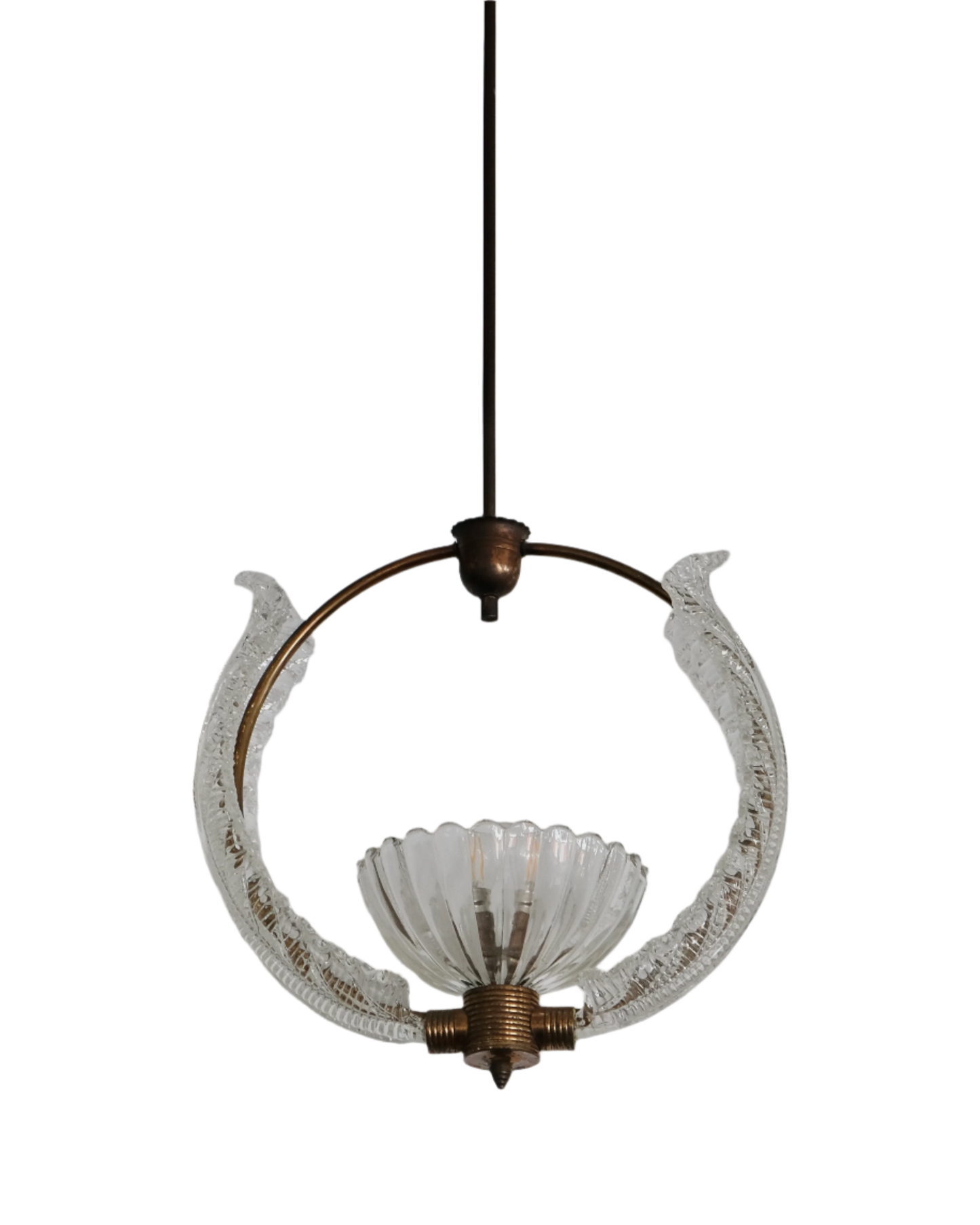 BRASS MURANO GLASS WREATH PENDANT