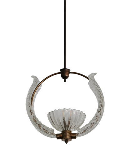 BRASS MURANO GLASS WREATH PENDANT