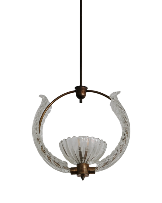 BRASS MURANO GLASS WREATH PENDANT