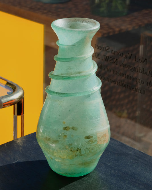 GREEN SCAVO MURANO GLASS SEGUSO JUG