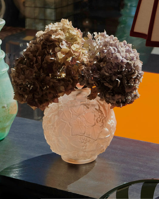 SIGNED BLUSH FROSTED GLASS VASES
