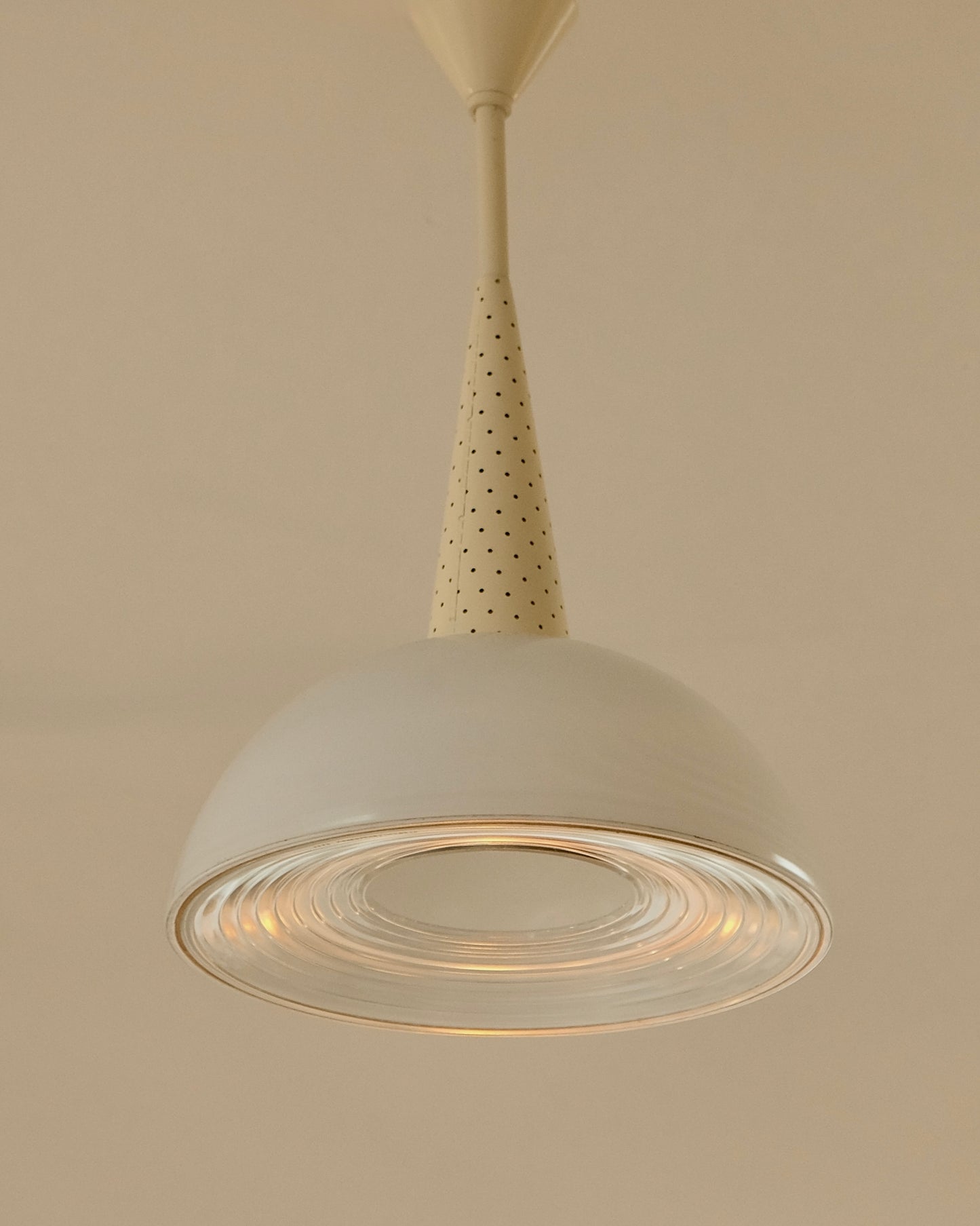 PERFORATED STEEL FRENCH SAUCER PENDANT