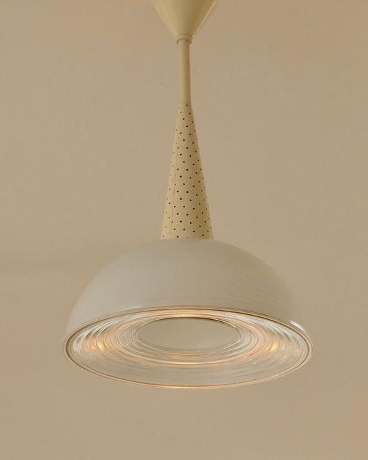 PERFORATED STEEL FRENCH SAUCER PENDANT