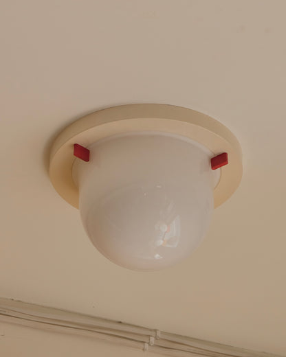 SMALL PLEXIGLASS RED LOCK FLUSH MOUNT
