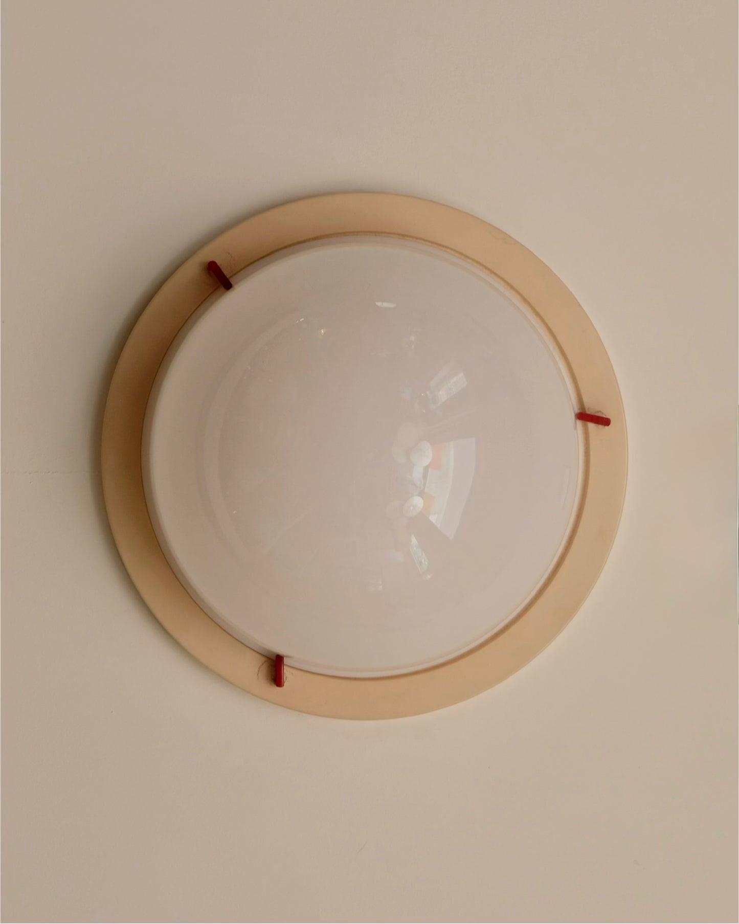 LARGE PLEXIGLASS RED LOCK FLUSH MOUNT