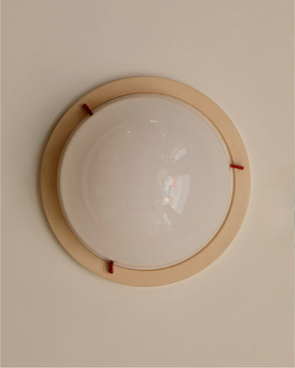 LARGE PLEXIGLASS RED LOCK FLUSH MOUNT
