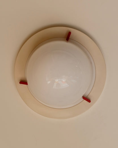 SMALL PLEXIGLASS RED LOCK FLUSH MOUNT