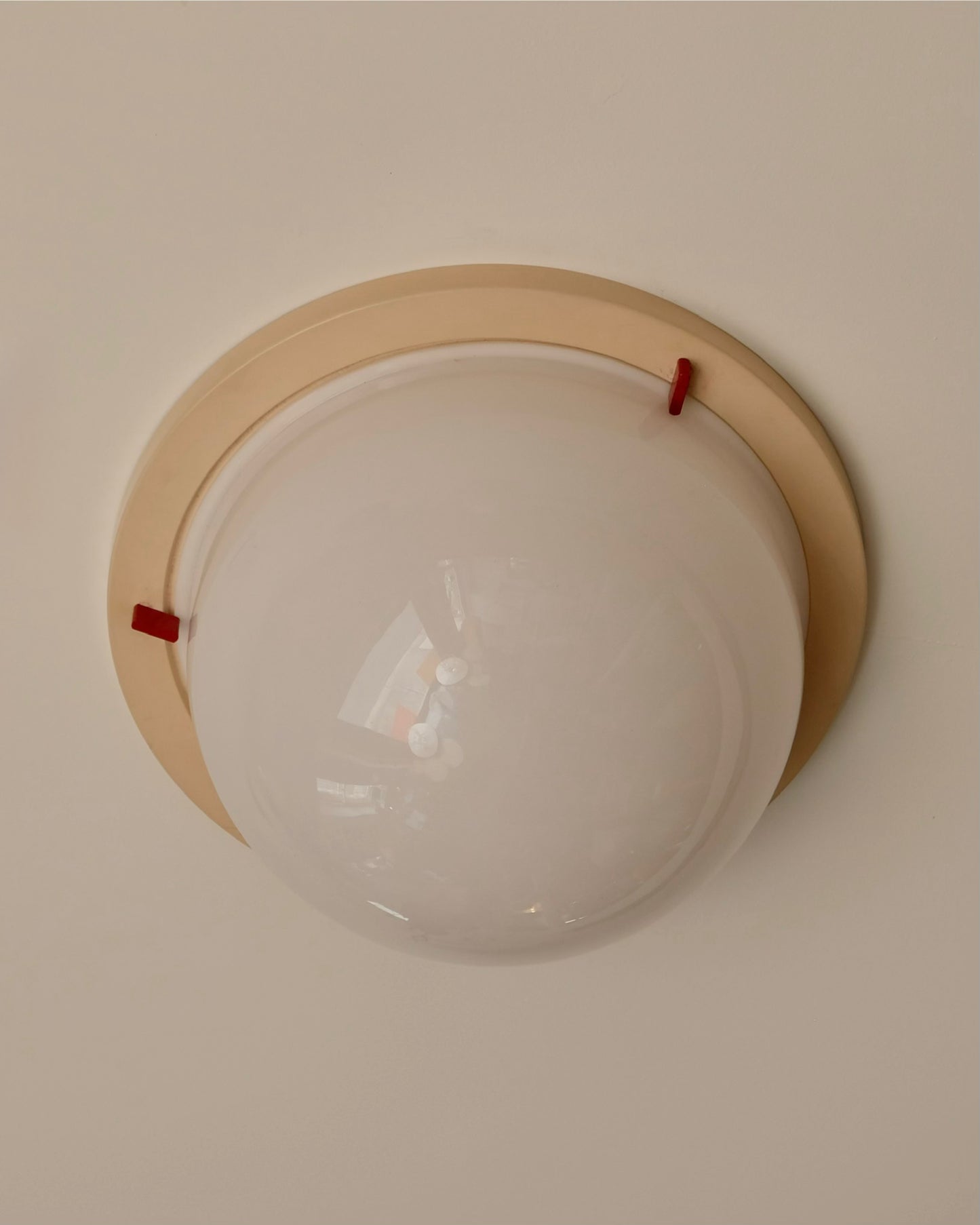 LARGE PLEXIGLASS RED LOCK FLUSH MOUNT