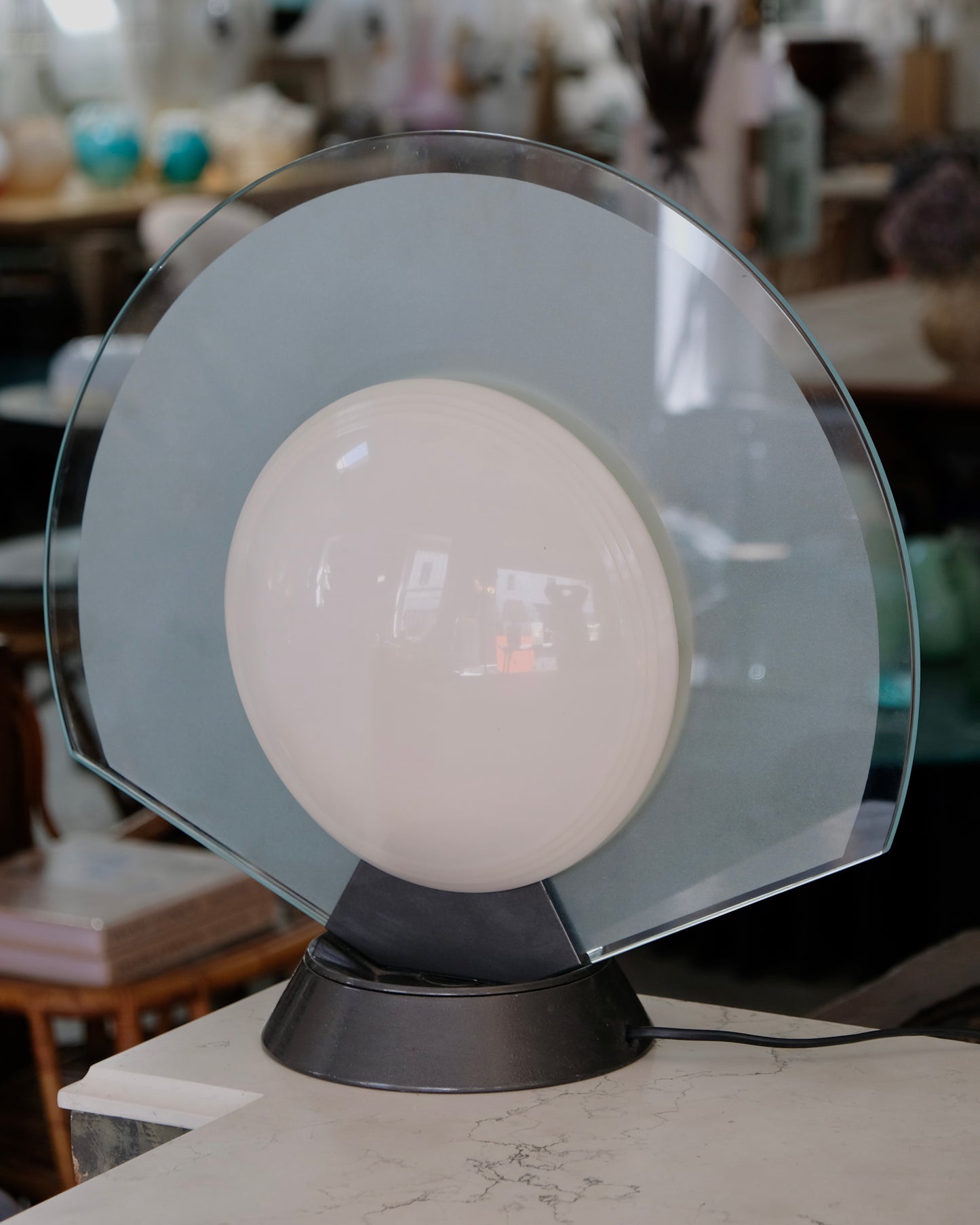 LIGHT BLUE & CREAM TIKAL LAMP
