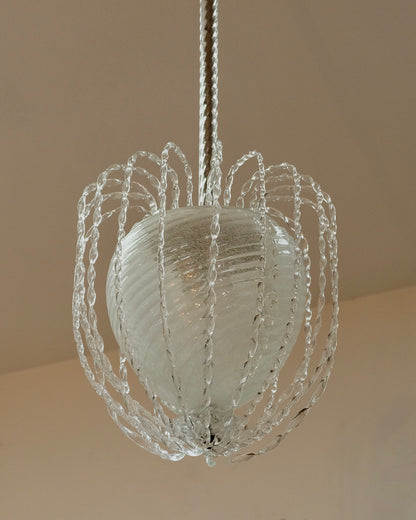 BAROVIER & TOSO GLASS SURROUNDED STEM PENDANT