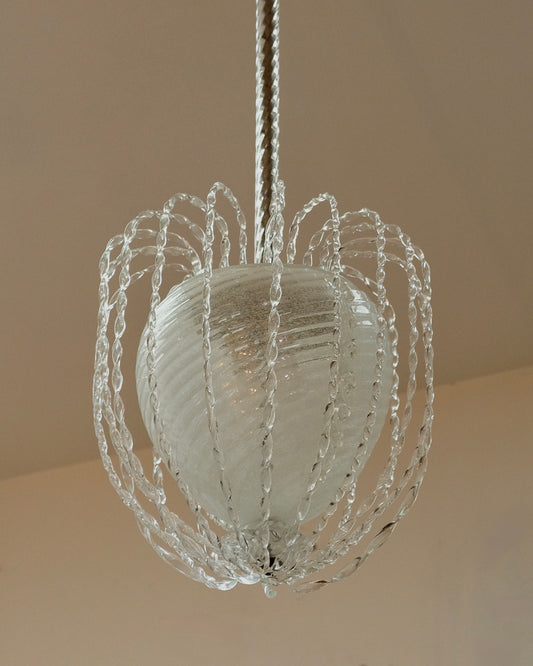 BAROVIER & TOSO GLASS SURROUNDED STEM PENDANT