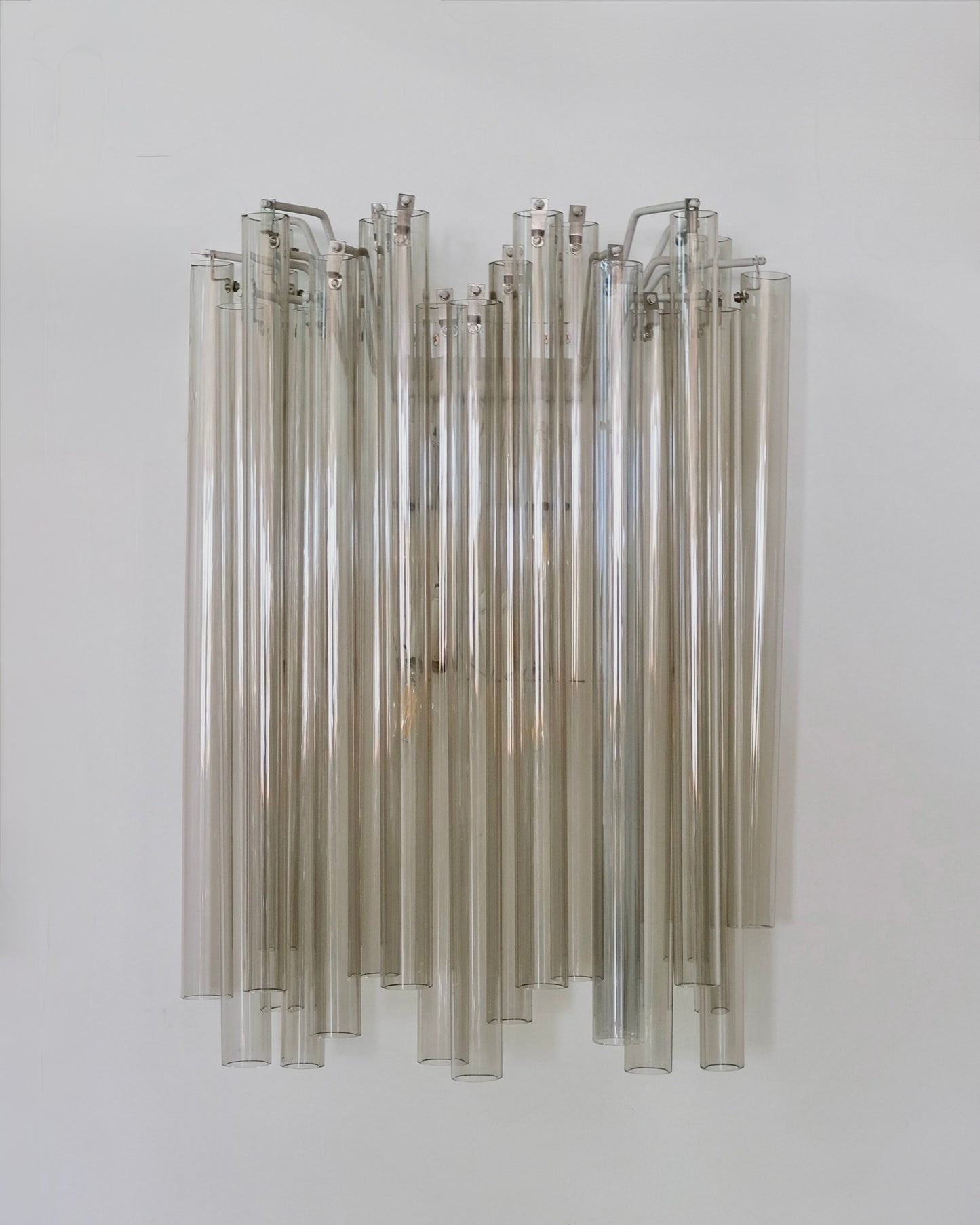 MURANO WALL SCONCE IN SOFT GREY TUBES