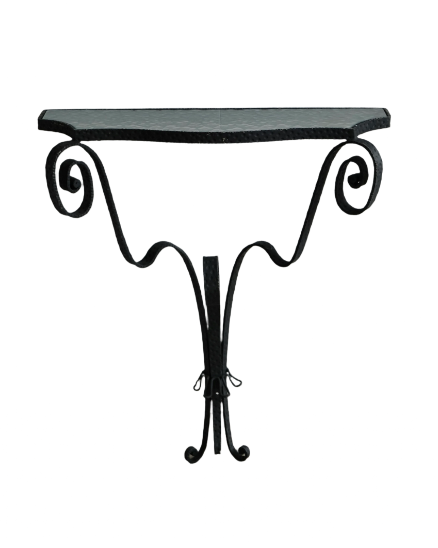 WROUGHT IRON SCROLLED MOUNTED CONSOLE