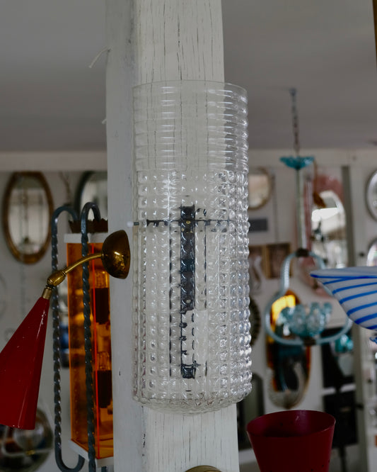 DIAMOND PATTERN GLASS SCONCES