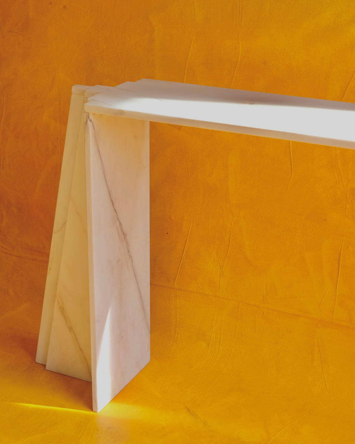 TIERED TRAVERTINE COLUMN CONSOLE