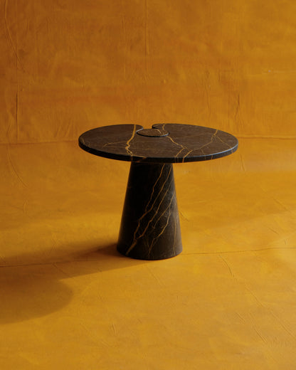 EROS AMBER VEINED MARBLE SIDE TABLE