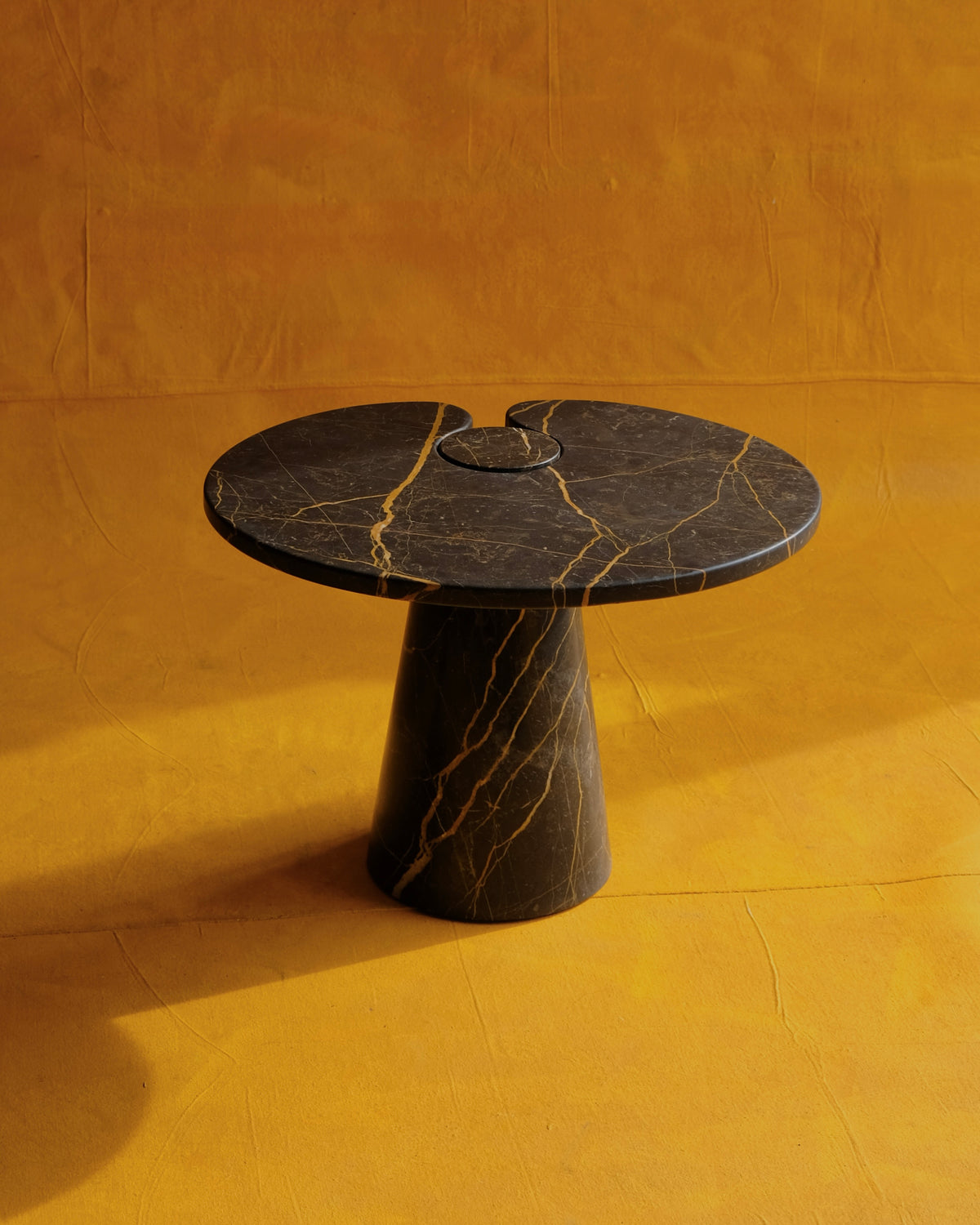 EROS AMBER VEINED MARBLE SIDE TABLE