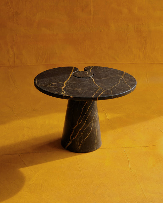 EROS AMBER VEINED MARBLE SIDE TABLE