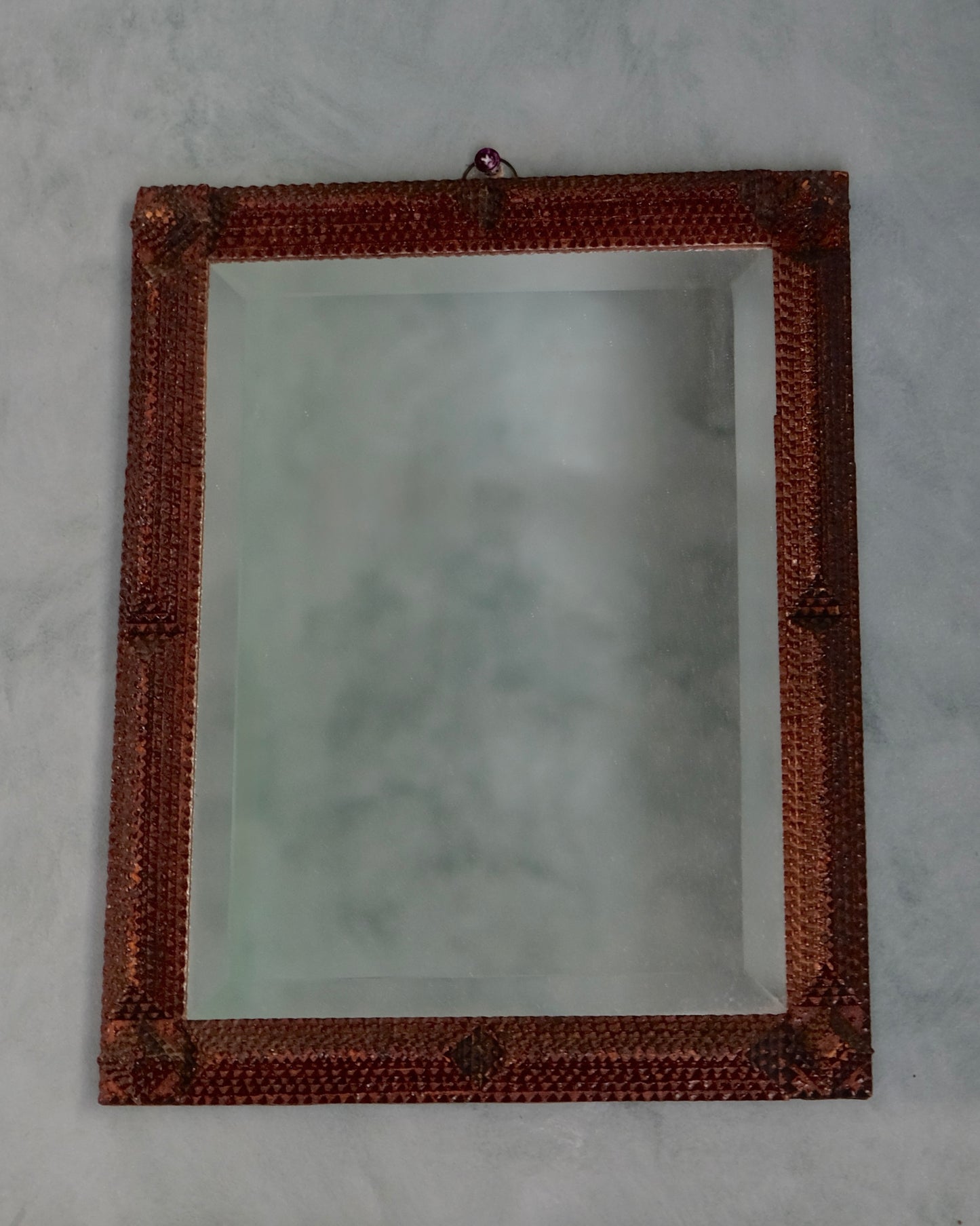LARGE TRAMP ART WOODEN MIRROR
