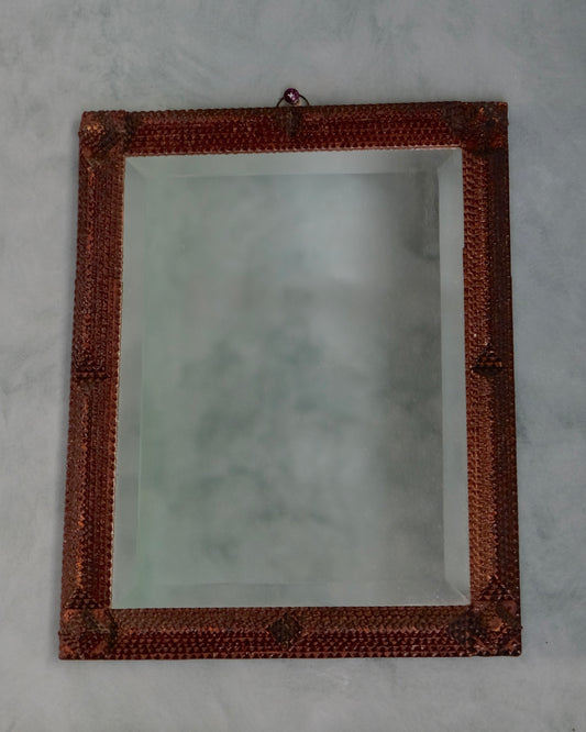LARGE TRAMP ART WOODEN MIRROR