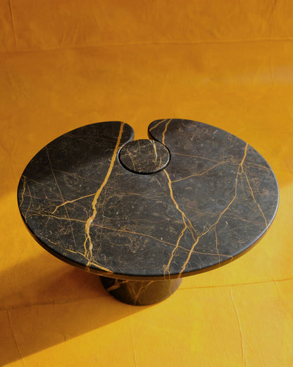 EROS AMBER VEINED MARBLE SIDE TABLE