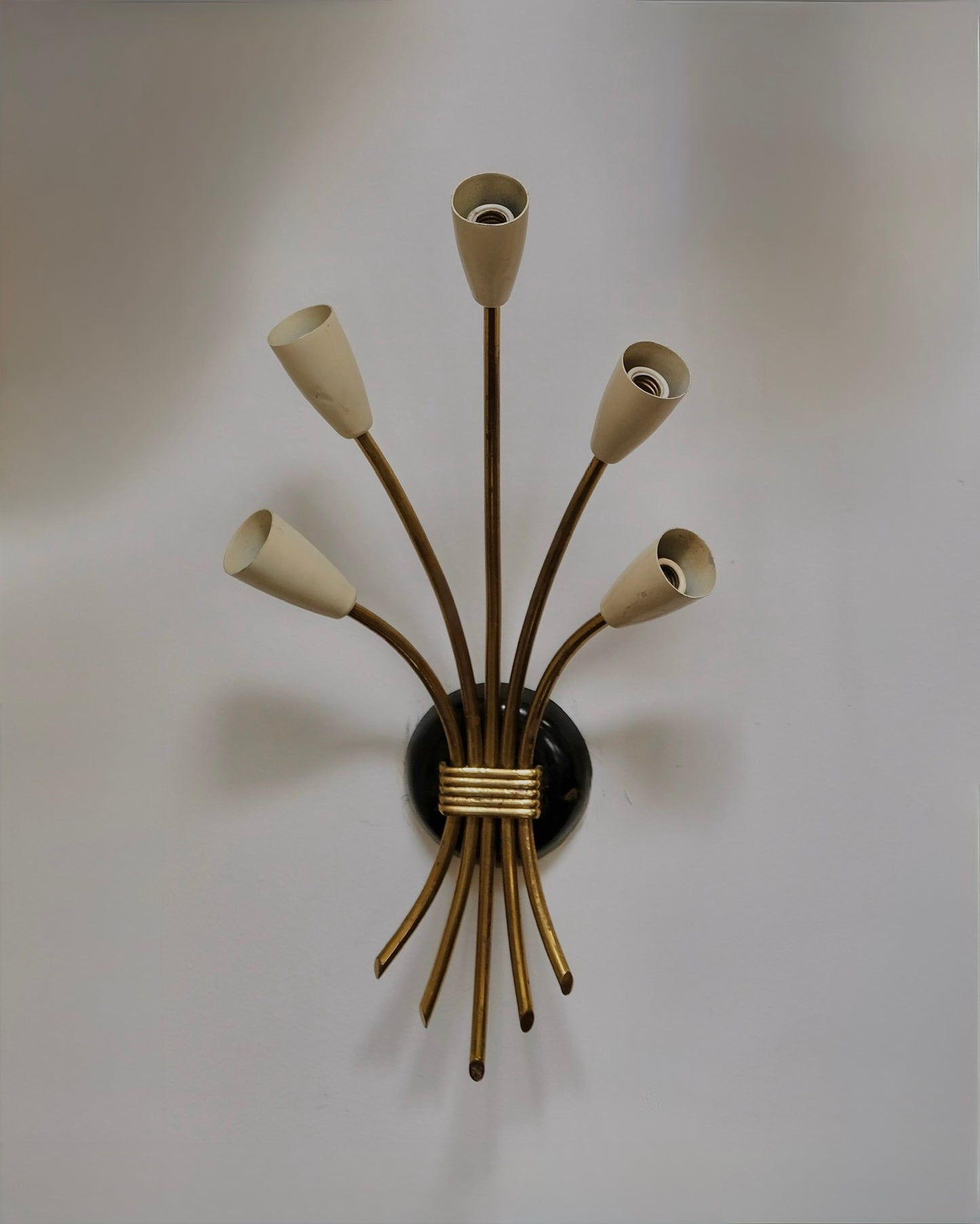 BRASS 5 ARM WALL SCONCE