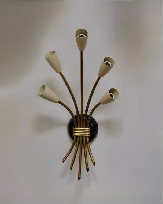 BRASS 5 ARM WALL SCONCE