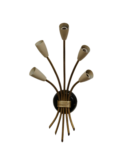 BRASS 5 ARM WALL SCONCE