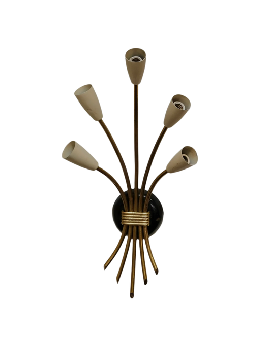 BRASS 5 ARM WALL SCONCE