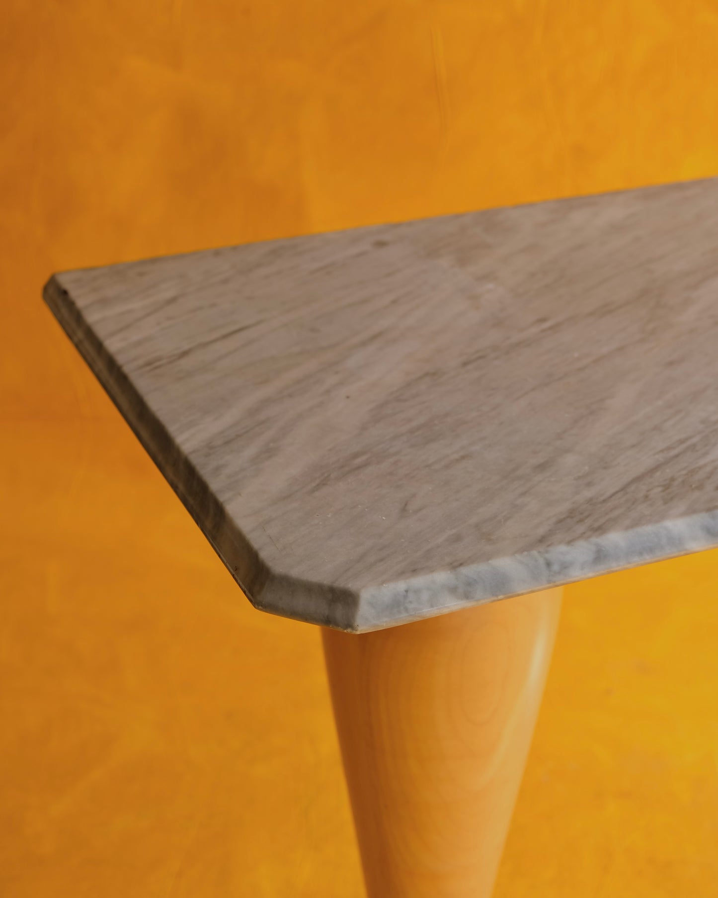 ART DECO TURNED OAK & MARBLE CONSOLE