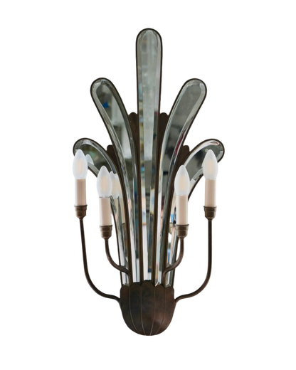 GLASS MIRROR CANDLE HOLDER