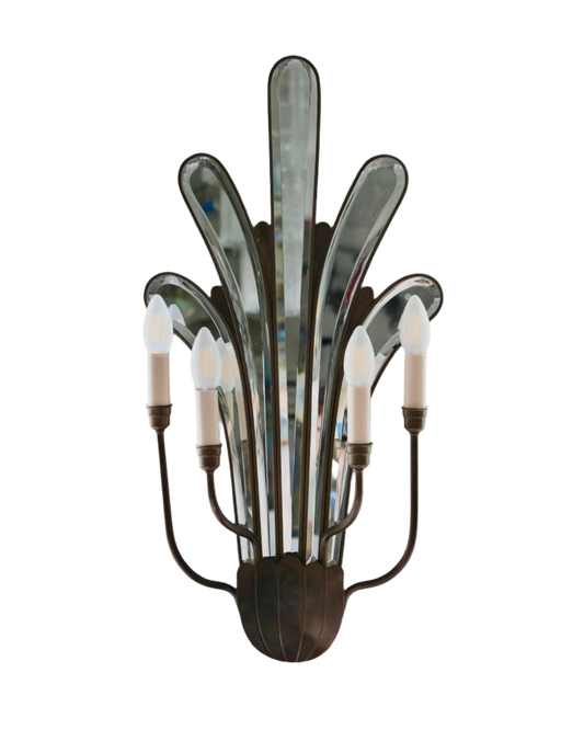 GLASS MIRROR CANDLE HOLDER