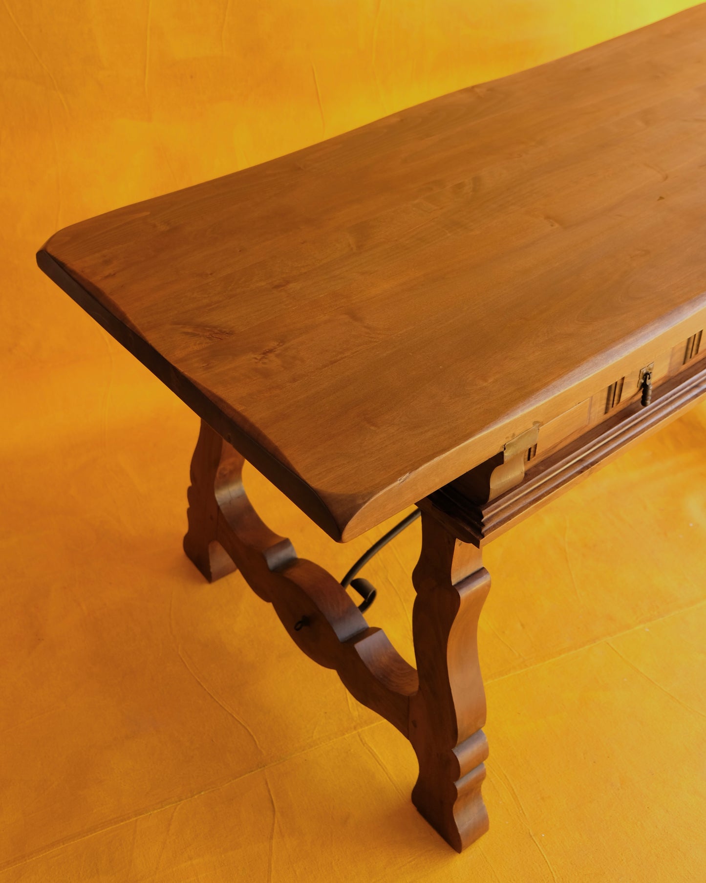 SPANISH HAND CARVED TWIN DRAWER DESK