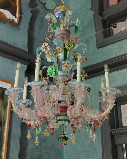 LARGE MURANO GLASS REZZONICO VENETIAN CHANDELIER