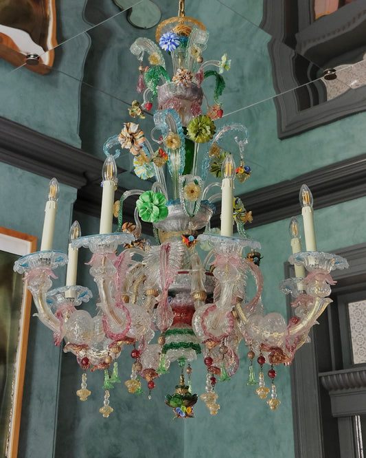 LARGE MURANO GLASS REZZONICO VENETIAN CHANDELIER
