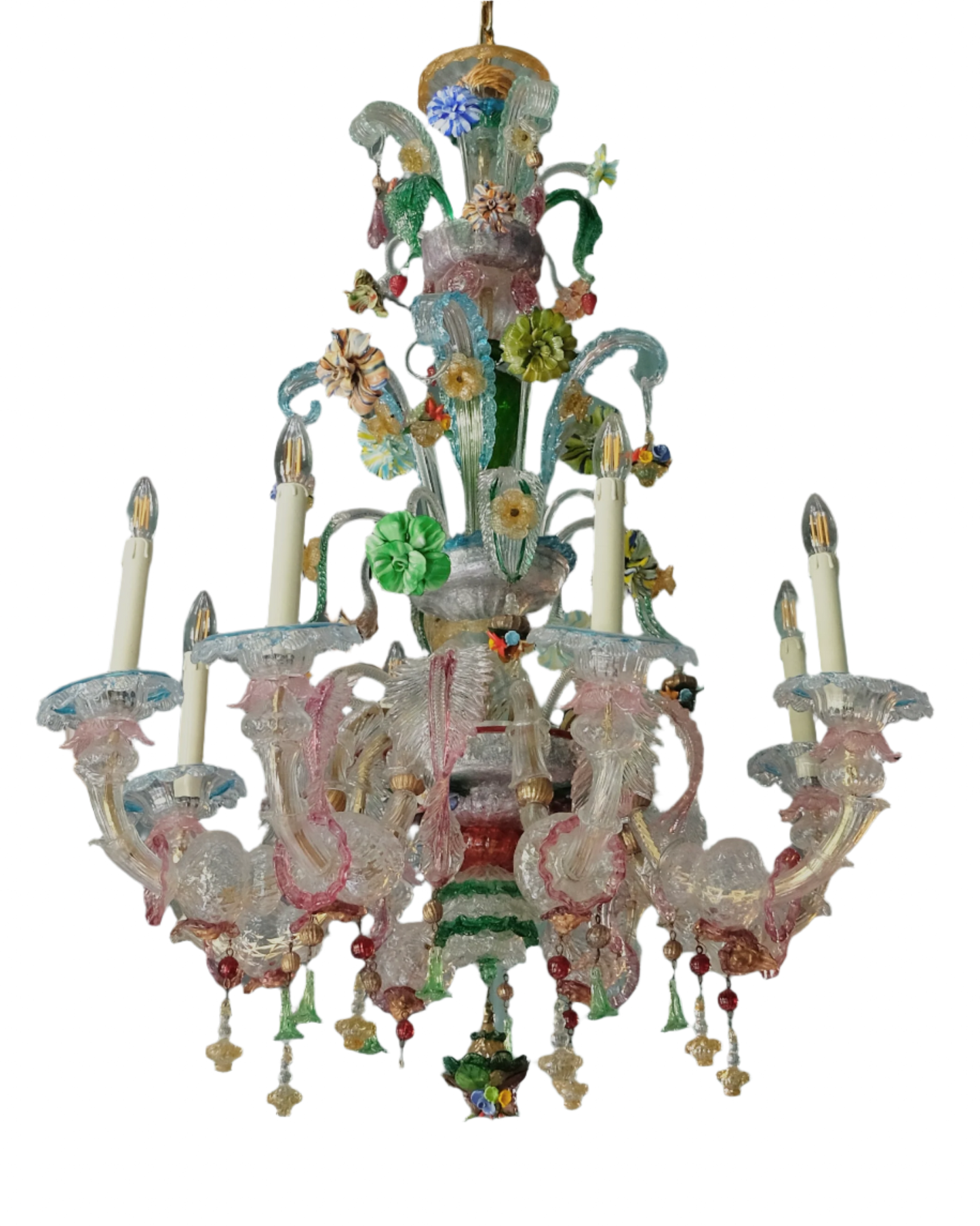 LARGE MURANO GLASS REZZONICO VENETIAN CHANDELIER